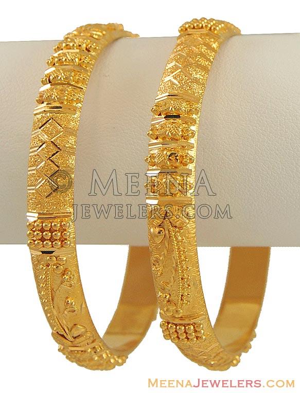 Indian Gold Bangles (22Kt) - BaGo9621 - 22Kt Gold handmade indian ...