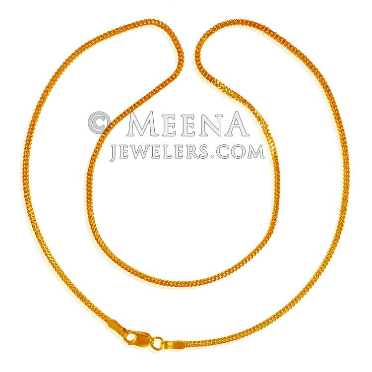 22kt Gold Plain Chain ChPl22531 22kt Gold Plain Chain is designed