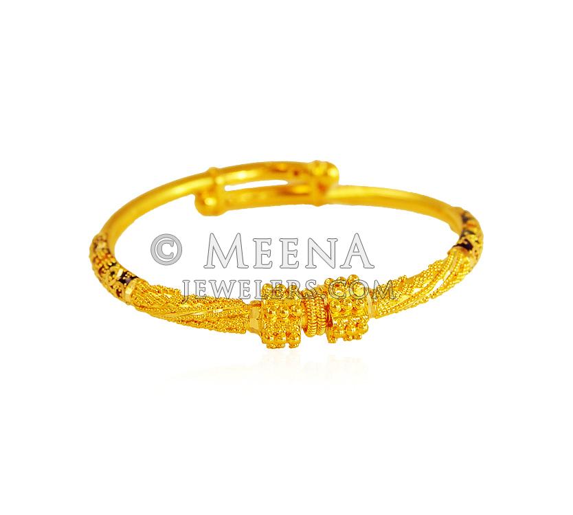 22 Karat Gold Meenakari Kids Kadas BjBa20934 22 Karat adjustable