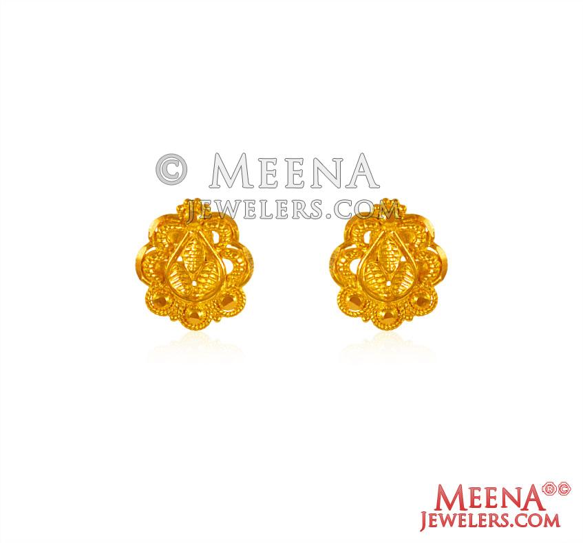 22kt Gold Designer Earrings ErGt27120 22kt Gold Earrings are