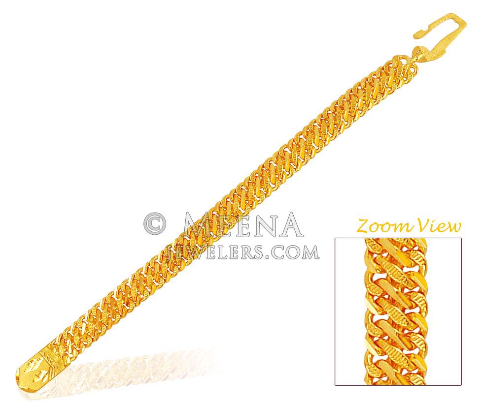 22k Mens Solid Bracelet BrMs17561 22k gold heavy solid mens