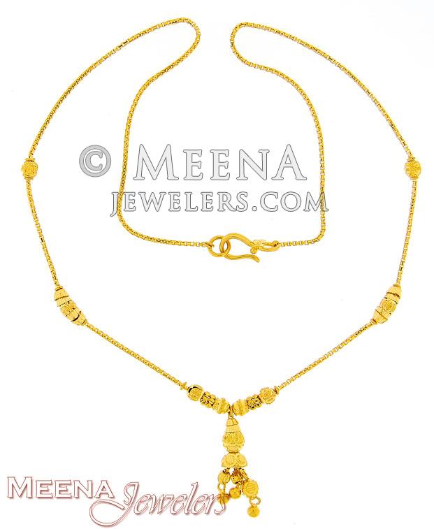 Gold Dokya Chain - ChFc2841 - 22Kt Gold Dokya style fancy necklace ...