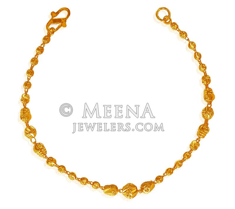 Ladies 22K Bracelet brla19568 22K Gold bracelet for ladies. Bracelet is designed with beaded Ladies 22K Bracelet brla19568 22K Gold bracelet for ladies. Bracelet is designed with beaded