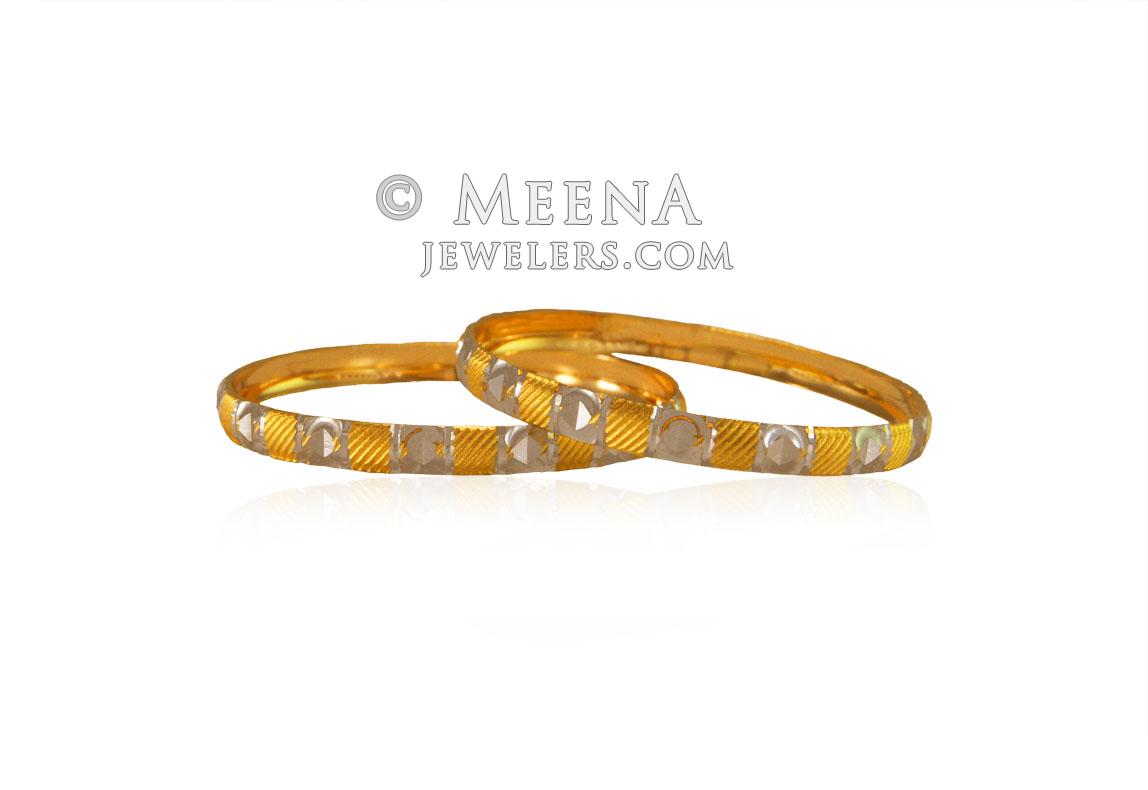 22k Gold Two Tone Baby Bangle BjBa23537 22K Gold two tone Baby
