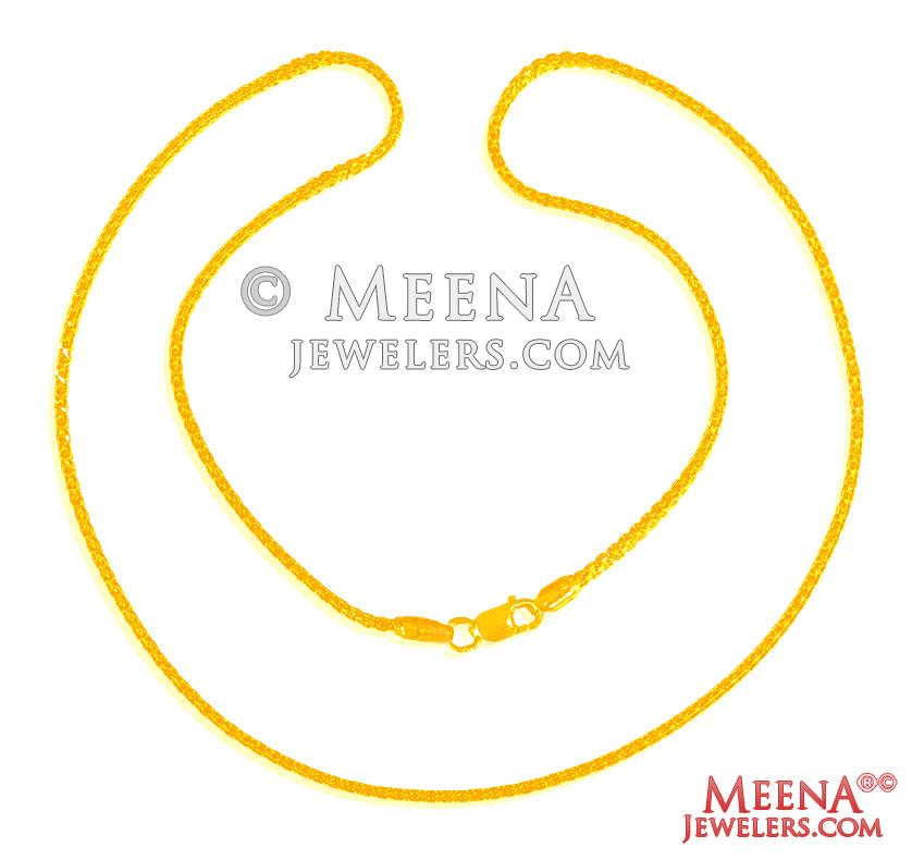 22K Gold Chain (16 Inches) chpl25342 22Kt Gold 16 Inches Long chain