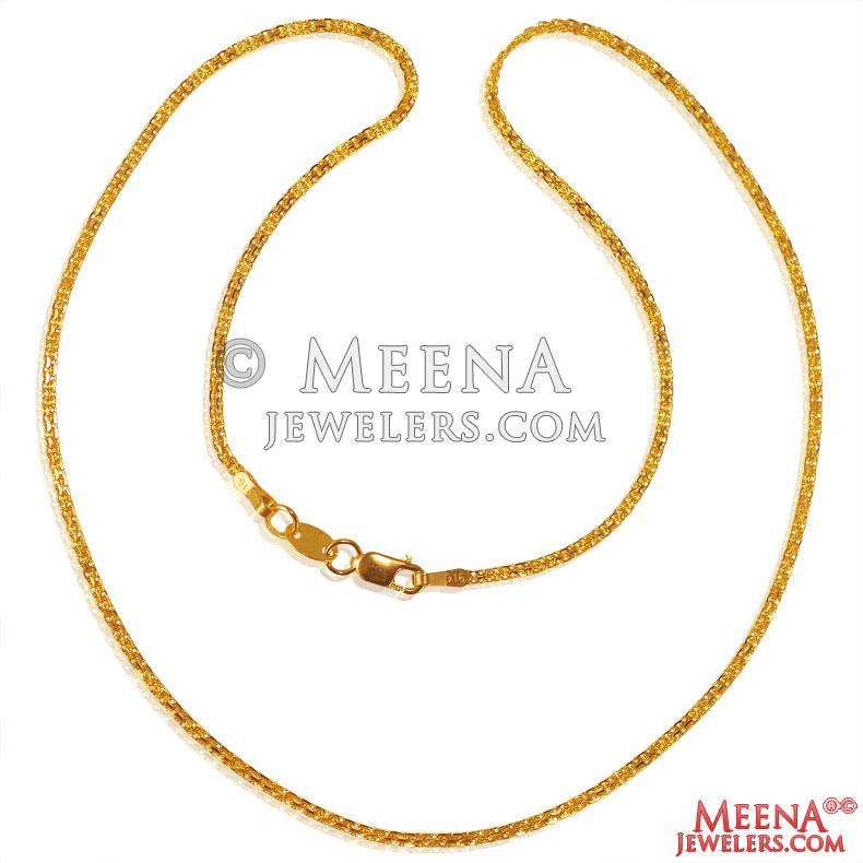 22k Gold Chain (16 Inches) chpl26119 22k Gold Chain (16 Inches) is
