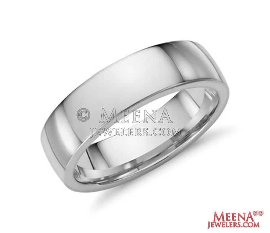 18K White Gold Mens Band RiWb24707 US 480 18 Karat White Gold plain wedding band for men