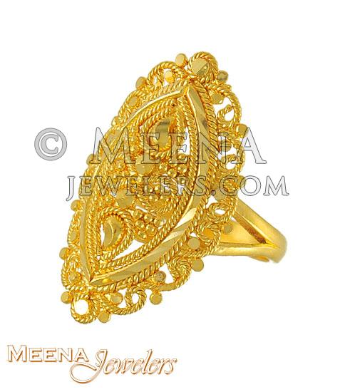 22kt Baby Filigree Gold Ring - BjRi3389 - 22kt Baby Girl Gold Ring with ...