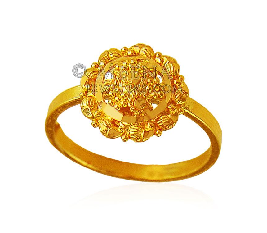 22K Gold Baby Ring BjRi20007 22kt Gold Kids Ring designed