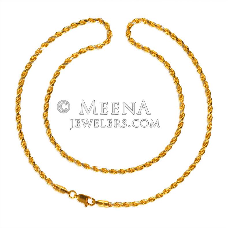 22K Gold Two Tone Chain - ChFc22998 - 22Kt Gold two tone Fancy Chain is ...