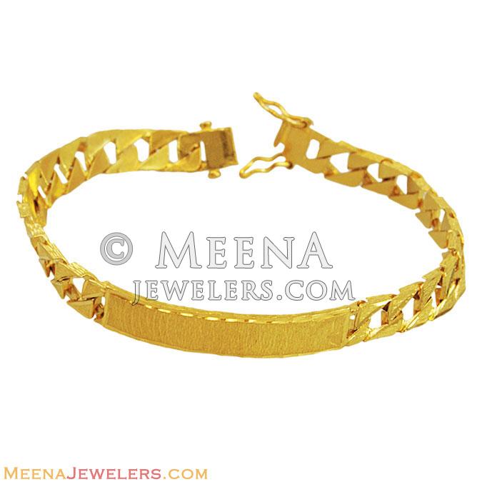 22K ID Mens Bracelet BrMb12223 22k gold designer bracelet for mens
