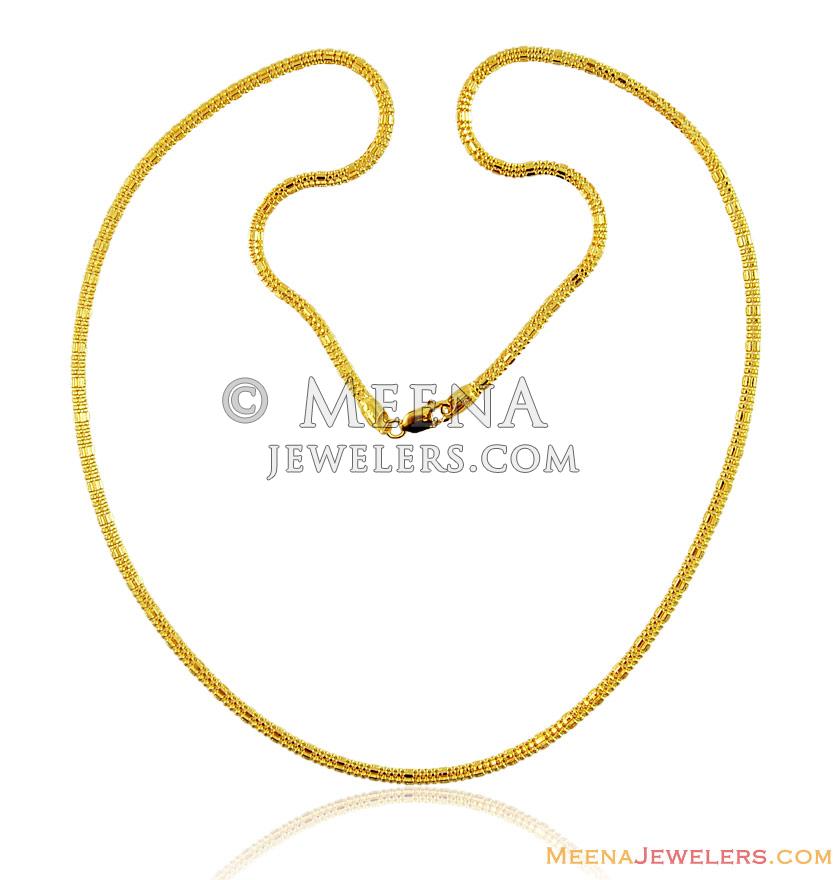 Gold 22k Fancy Chain ChPl15316 22k Gold Bullet chain designed with