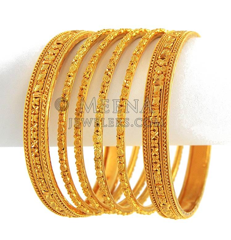 22Kt Gold Bangles (Set of 6)