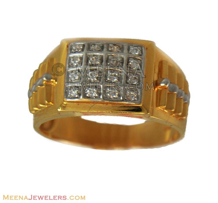 22k Fancy Signity Mens Ring - RiMs11202 - 22k gold mens ring with ...