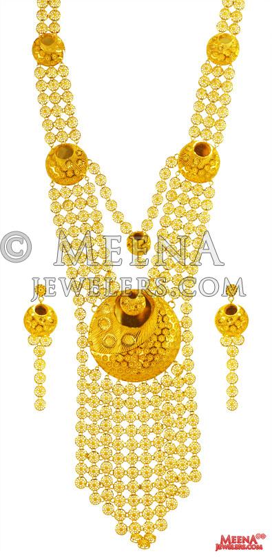 22k Yellow Gold Necklace Set - StGo25455 - 22k Yellow Gold Necklace Set ...