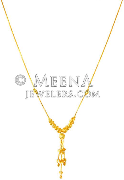 22Kt Gold Dokia Chain - ChFc21612 - 22Kt Gold dokia chain is designed ...