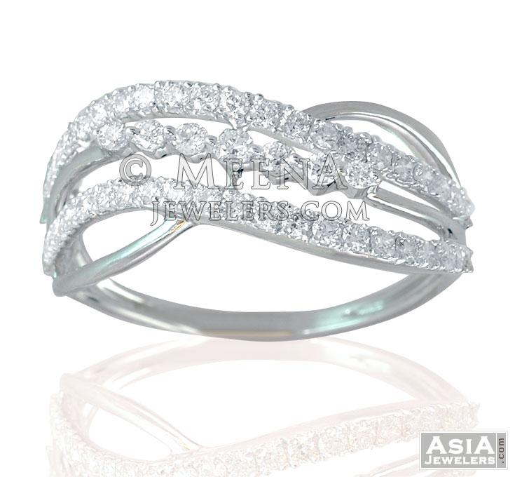 Wavy 18K White Gold Diamond Ring DiCo14226 18K White Gold Ladies