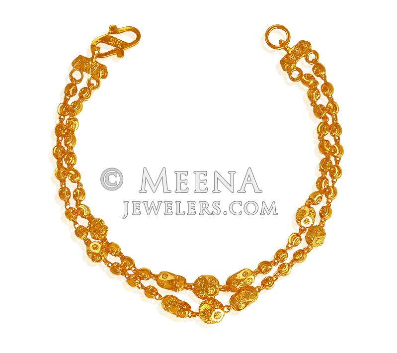 Ladies Gold Layered Bracelet brla19570 22K Gold bracelet for ladies