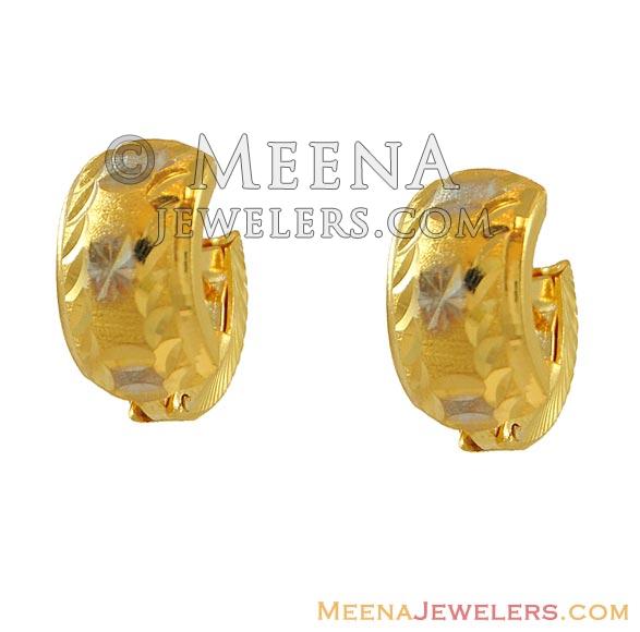 22k Fancy Clip On Earrings ErCl7098 22Kt gold fancy clip On earring