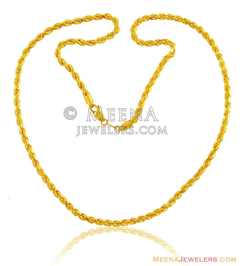 22K Mens Solid Heavy Rope Chain ChMs14623 22k mens gold solid heavy