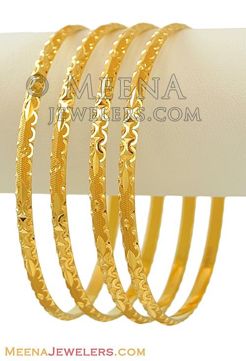Yellow Gold Bangles Set (22k) Ba2t8178 22k yellow gold machine made
