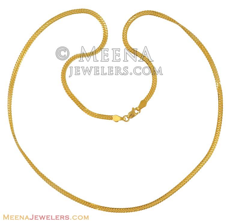 22K Mens Gold Chain (20 Inch) ChPl10571 22k gold flat chain for