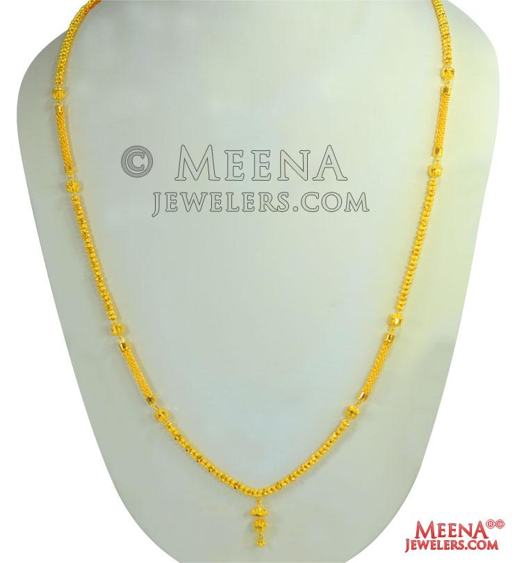 Fancy Gold Balls Chain 22 Kt ChLo25236 22 kt gold fancy long chain