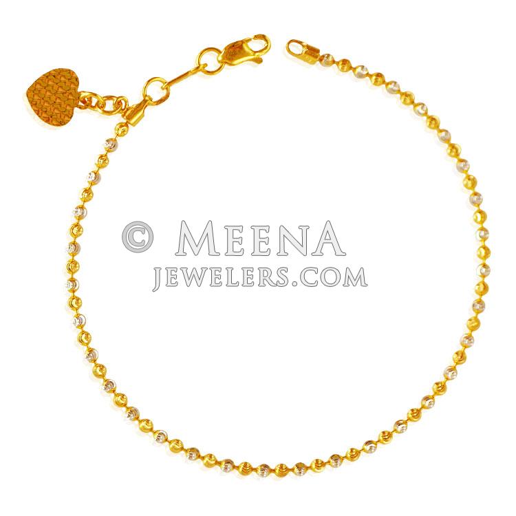 22Kt Gold Ladies Bracelet brla21800 22K Gold bracelet for ladies is