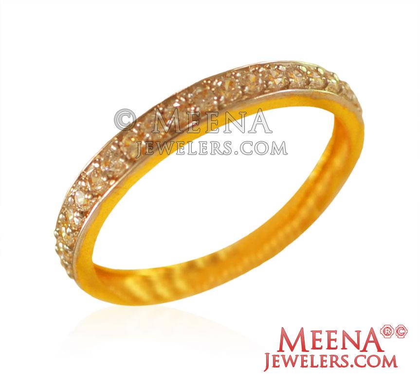 22Kt Gold Signity Stones Band - RiLs27341 - US$ 528 - 22Kt Gold Signity ...