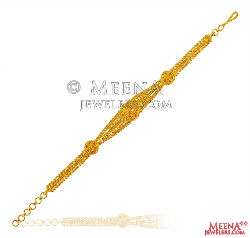 22 Karat Gold Bracelet brla26249 22 Karat Gold bracelet for ladies is handcrafted with