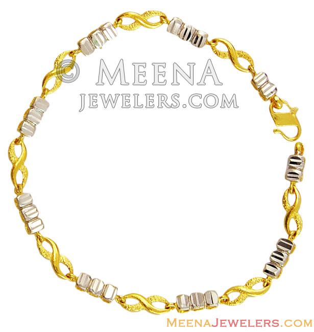 22K Fancy 2 Tone Ladies Bracelet brla13972 22k yellow gold ladies