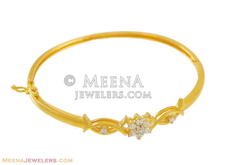 22k Signity Stones Bangle BaSt7883 22k yellow gold bangle (kada