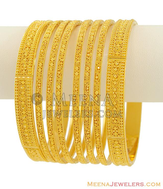 22kt custom order bangle set size 2-3 - Bast8119 - 22kt custom order ...