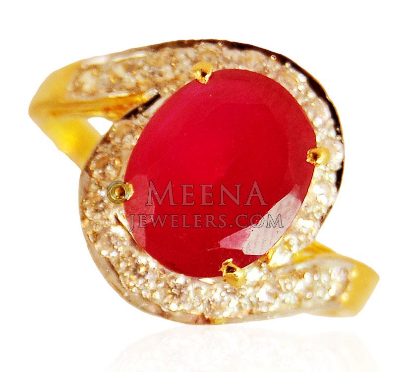 22k Gold Ruby Ring - RiPs21371 - 22K Gold Ruby Ring is designed in an