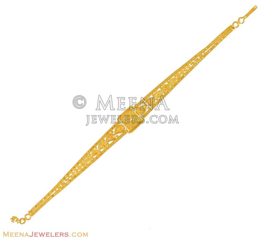 Indian Gold Bracelet BrLa11023 22k Yellow Gold Ladies Bracelet with