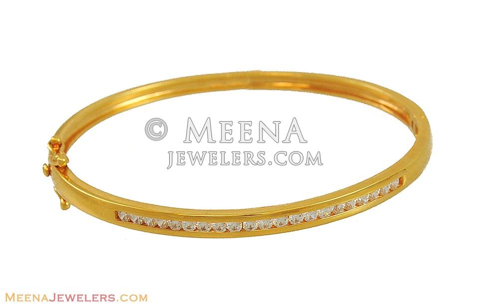 22k Gold Bangle (with Signity Stones) BaSt10741 22k Gold Bangle