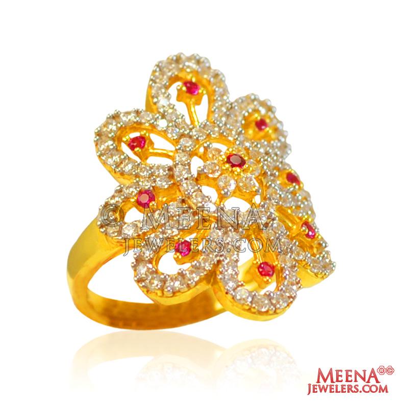 22Kt Gold Colored Stone Fancy Ring - RiLp27964 - US$ 2,324 - Elevate ...