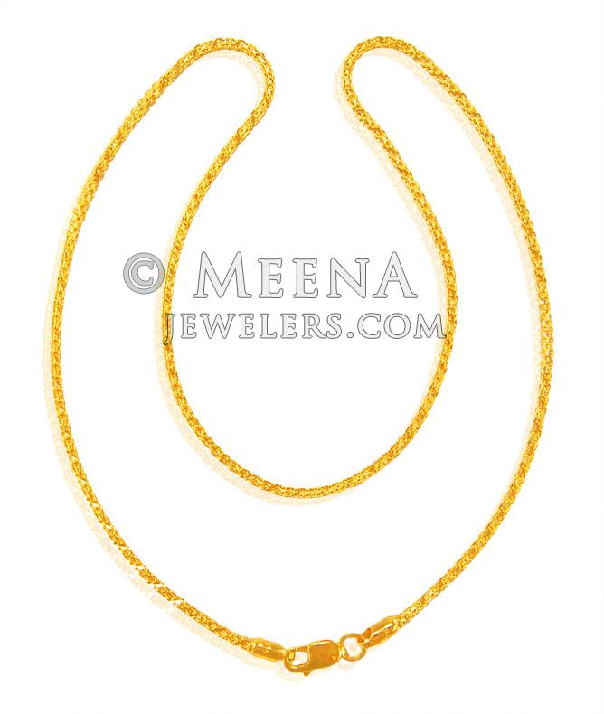 22kt Gold Box Chain - chpl23656 - 22Kt Gold classy box chain (14.5 ...