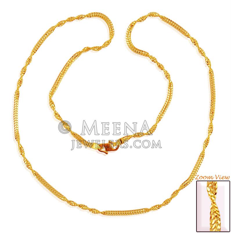 22K Gold Spiral Chain (16In) ChPl17398 22K Gold 16 Inches chain