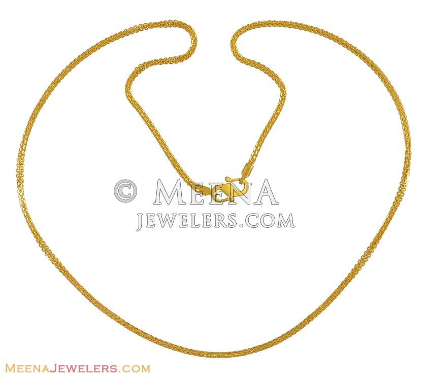 Gold Fancy Chain (16 inches) ChPl10691 22Kt gold fancy chain Hook type S hook.