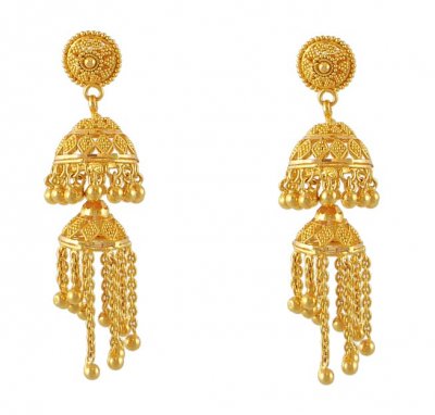 Gold Earrings with Hangings ( 22Kt Gold Fancy Earrings )