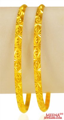 22kt Gold Machine Bangles (2 Pcs) ( Gold Bangles )