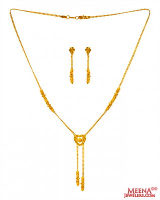 22K Gold Necklace Set  ( Light Sets )