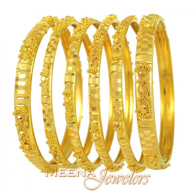 22Kt Gold Bangles Set ( Set of Bangles )