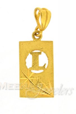 22Kt Initial Pendant (L) ( Initial Pendants )