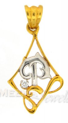 22Kt Initial Pendant (P) ( Initial Pendants )