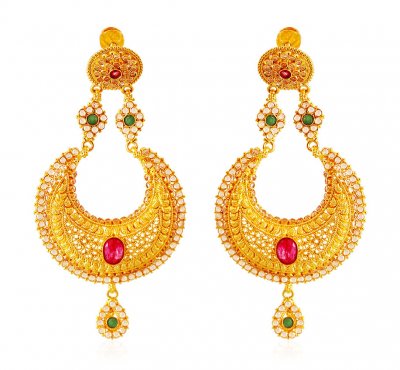 22K Gold Chand Bali Earring ( Exquisite Earrings )