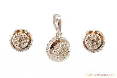 Gold Diamond Pendant Set 18K ( Diamond Pendant Sets )