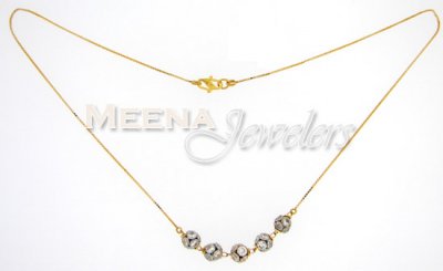 22 Kt Gold Ladies Chain ( Necklace with Stones )