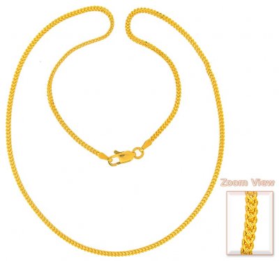 22Kt Gold Chain (18 Inch) ( Plain Gold Chains )